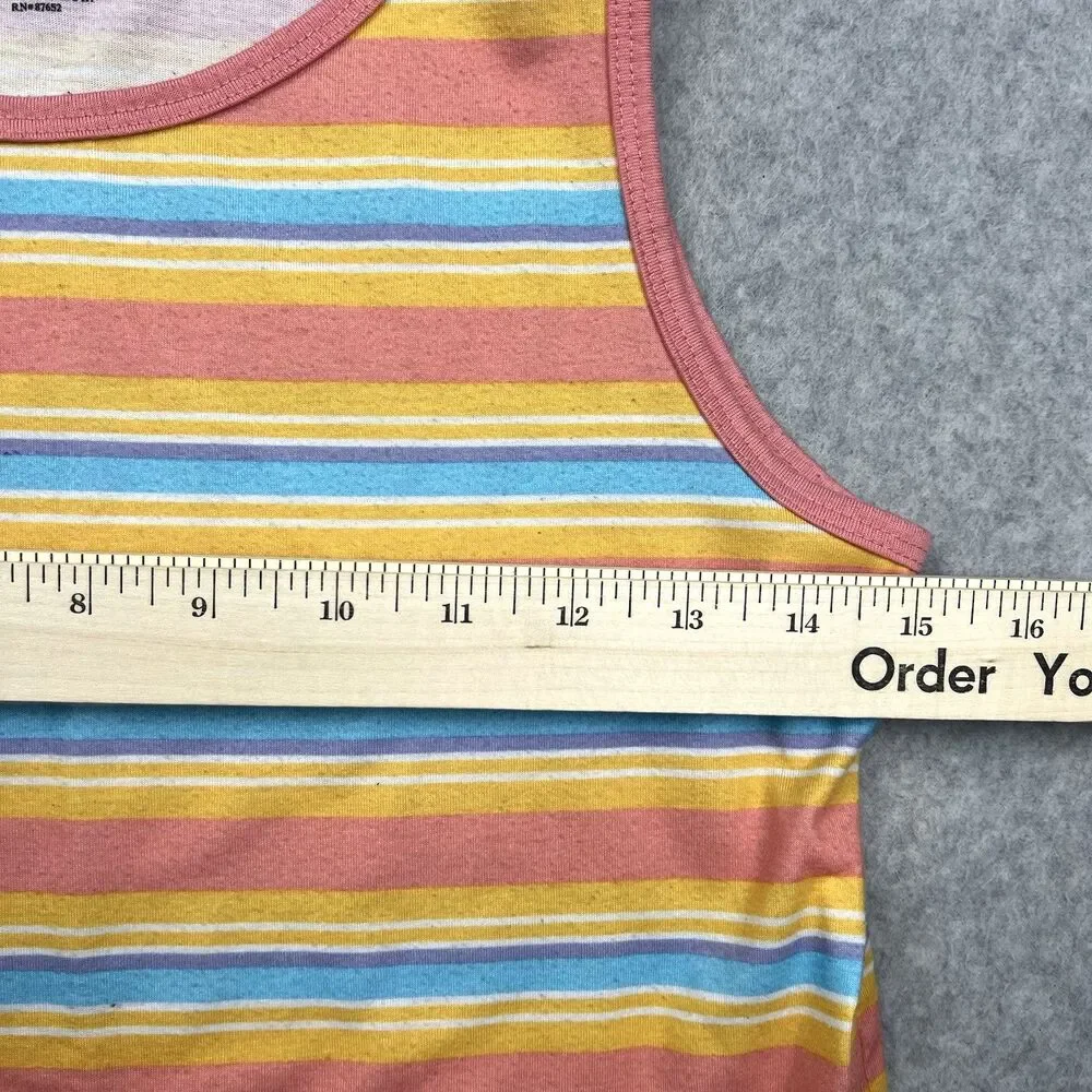 Lucky Brand Girls 10/12 Rainbow Stripe Tank Jogger 2 Piece Lounge Set